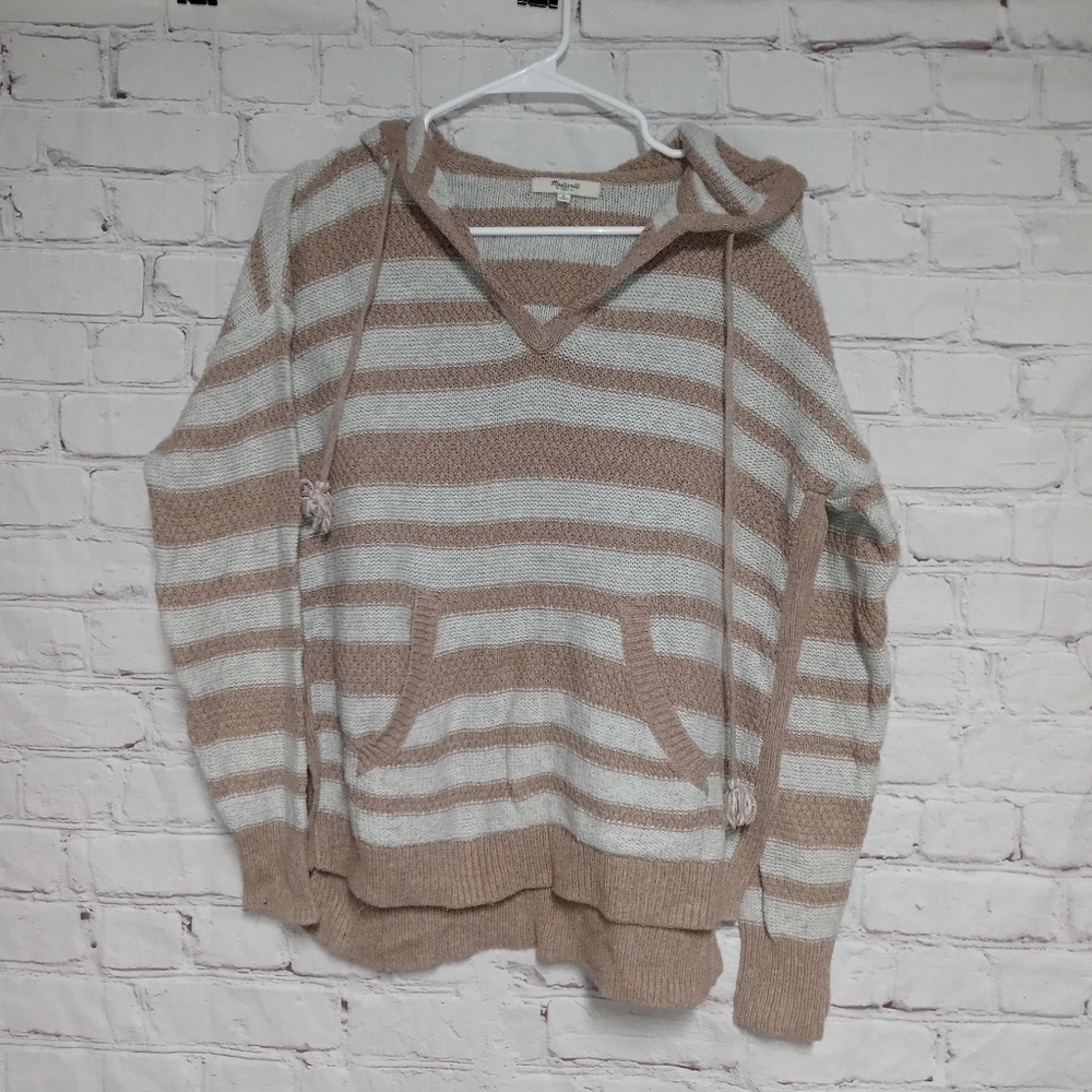 🧡MADEWELL Striped Cozy Knit Hooded Sweater